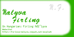 malyva firling business card